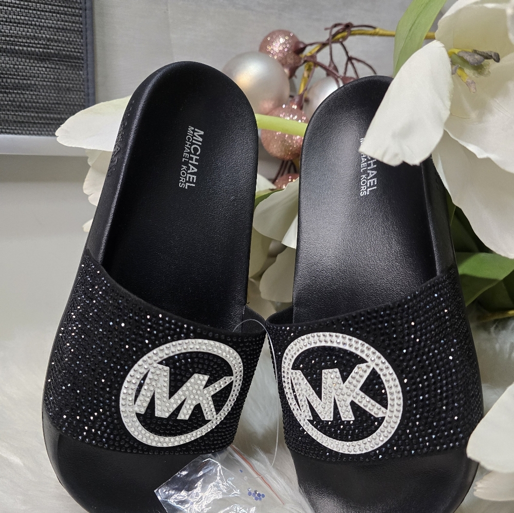 Michael Kors Rhinestone Women's Slides  New - Picture 8 of 9